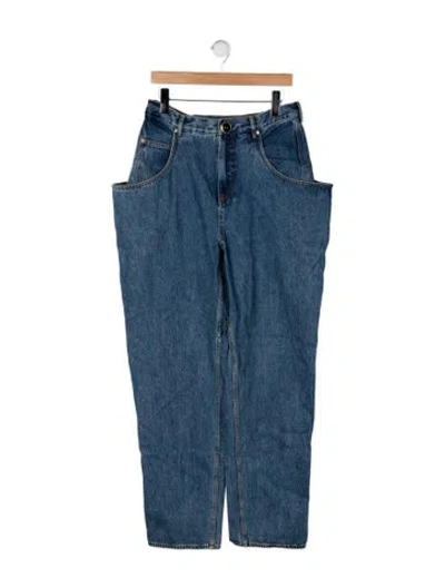 Pre-owned Area High-rise Straight Leg Jeans W/ Tags In Blue