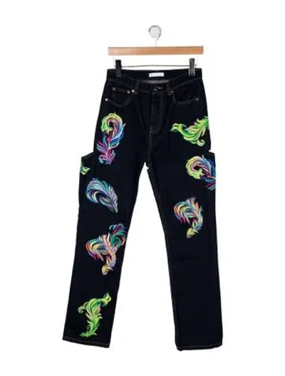 Pre-owned Area High-rise Straight Leg Jeans W/ Tags In Blue