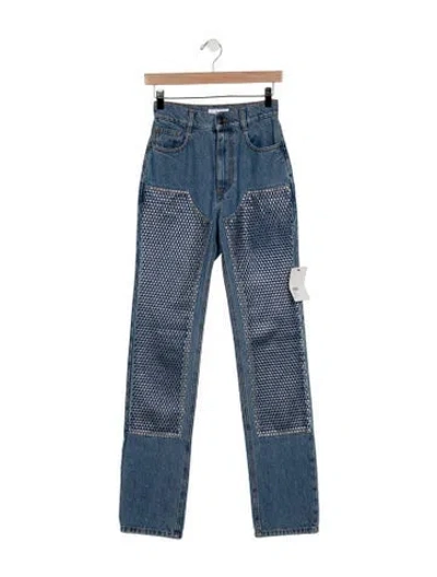 Pre-owned Area High-rise Straight Leg Jeans W/ Tags In Blue