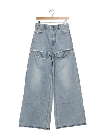 Pre-owned Area High-rise Wide Leg Jeans In Black
