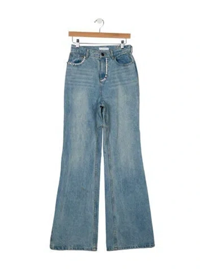 Pre-owned Area High-rise Wide Leg Jeans In Blue