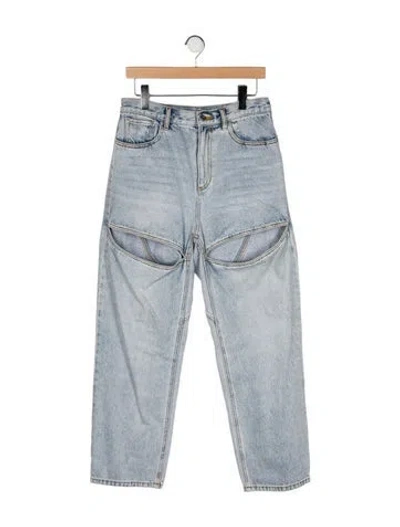 Pre-owned Area High-rise Wide Leg Jeans In Blue