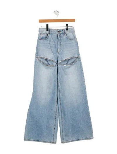 Pre-owned Area High-rise Wide Leg Jeans In Blue