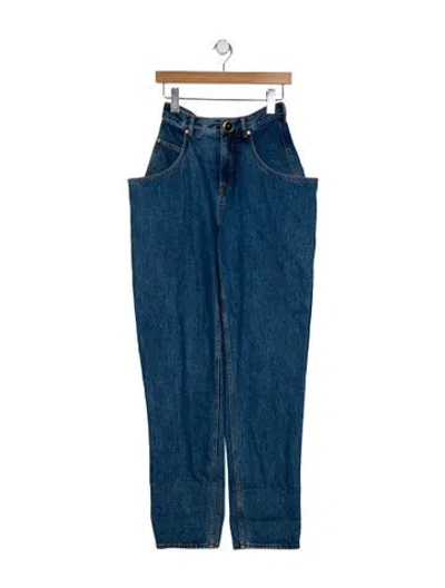 Pre-owned Area High-rise Wide Leg Jeans In Blue