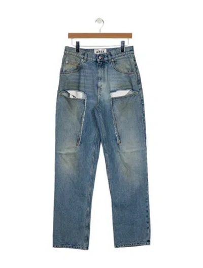 Pre-owned Area High-rise Wide Leg Jeans In Blue