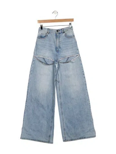 Pre-owned Area High-rise Wide Leg Jeans In Blue