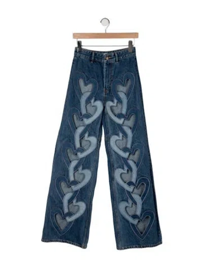 Pre-owned Area High-rise Wide Leg Jeans In Blue