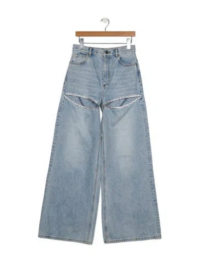 Pre-owned Area High-rise Wide Leg Jeans In Blue