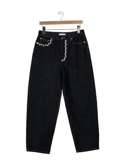 Pre-owned Area High-rise Wide Leg Jeans In Blue