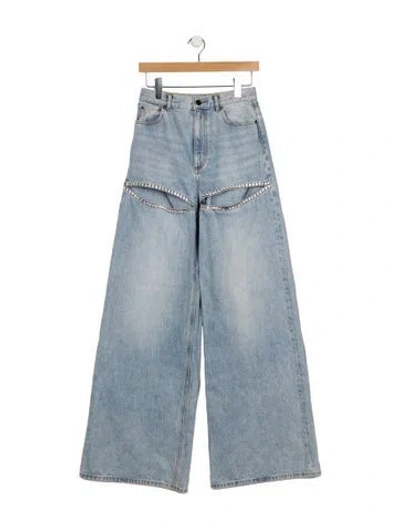 Pre-owned Area High-rise Wide Leg Jeans In Blue