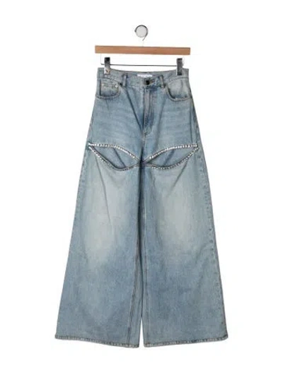 Pre-owned Area High-rise Wide Leg Jeans In Blue