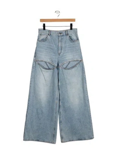 Pre-owned Area High-rise Wide Leg Jeans In Blue