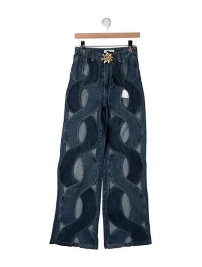 Pre-owned Area High-rise Wide Leg Jeans In Blue