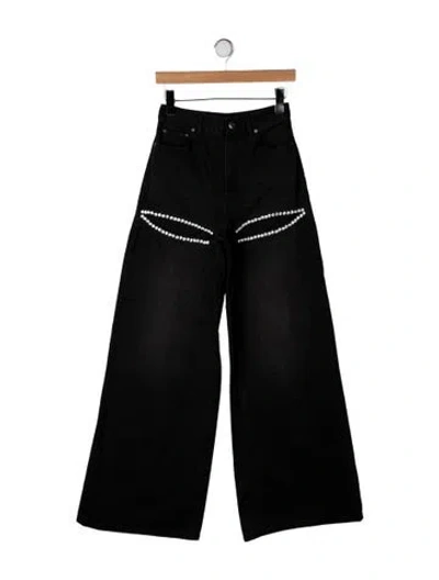 Pre-owned Area High-rise Wide Leg Jeans In Blue