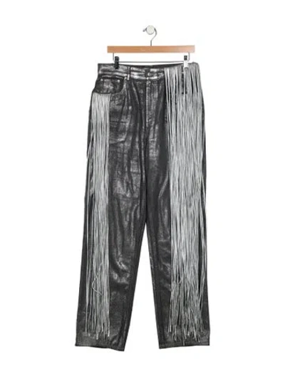 Pre-owned Area High-rise Wide Leg Jeans In Gray