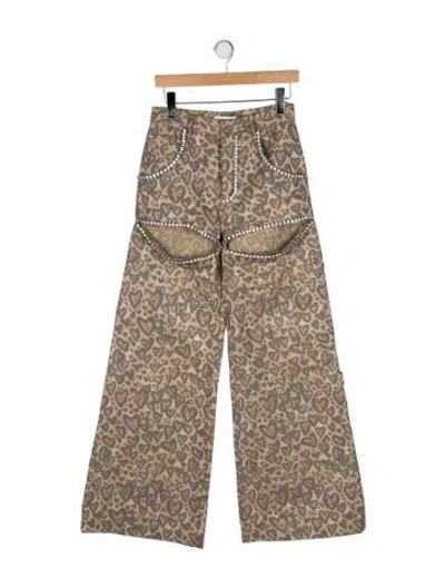 Pre-owned Area High-rise Wide Leg Jeans In Neutral