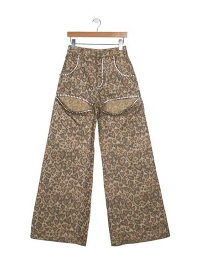Pre-owned Area High-rise Wide Leg Jeans In Neutral