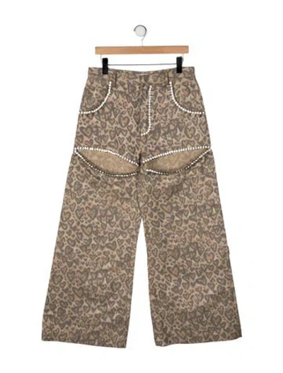 Pre-owned Area High-rise Wide Leg Jeans In Neutral