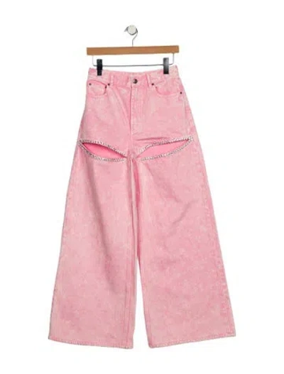Pre-owned Area High-rise Wide Leg Jeans In Pink