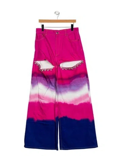 Pre-owned Area High-rise Wide Leg Jeans In Pink