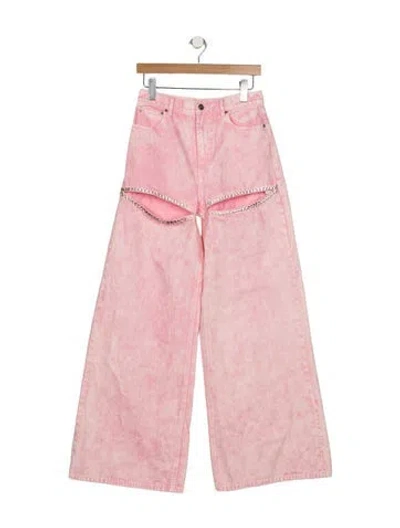 Pre-owned Area High-rise Wide Leg Jeans In Pink