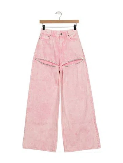 Pre-owned Area High-rise Wide Leg Jeans In Pink