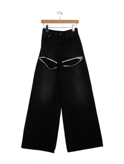 Pre-owned Area High-rise Wide Leg Jeans W/ Tags In Black