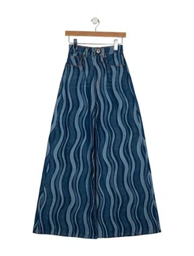 Pre-owned Area High-rise Wide Leg Jeans W/ Tags In Blue