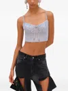 Area Embellished Hotfix Top In Blue