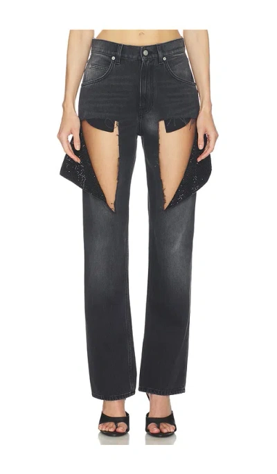 Area Hotfix Thigh Slash Jean In Black