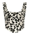 Area Dalmatian-print Denim Corset Top In Multicolor