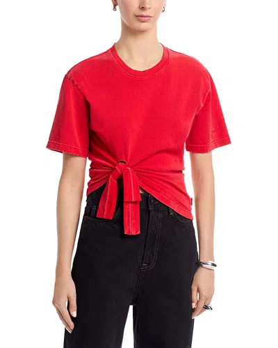 Area Knot Hem Tee In Red