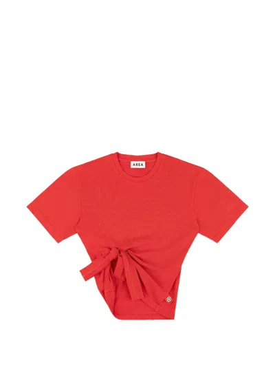 Area Knot-detail T-shirt In Red