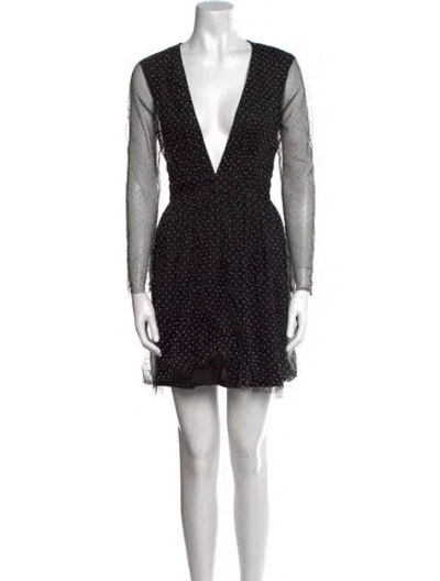 Pre-owned Area Lace Pattern Mini Dress In Black