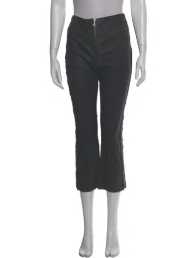 Pre-owned Area Lamb Leather Straight Leg Pants In Gray