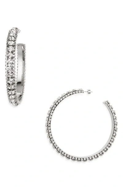 Area Large Crystal Hoop Earrings In Metallic