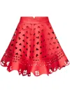 AREA LASER-CUT LEATHER MINISKIRT