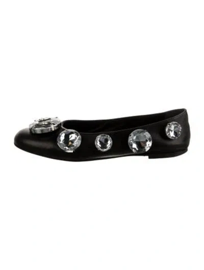 Pre-owned Area Leather Ballet Flats In Black