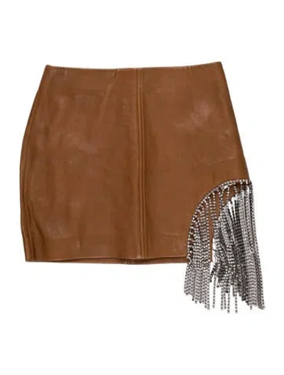 Pre-owned Area Leather Mini Skirt In Brown