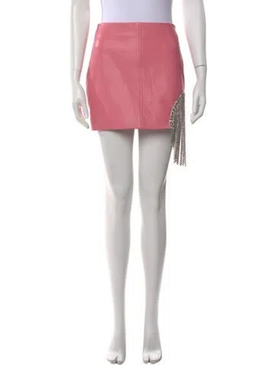Pre-owned Area Leather Mini Skirt In Pink