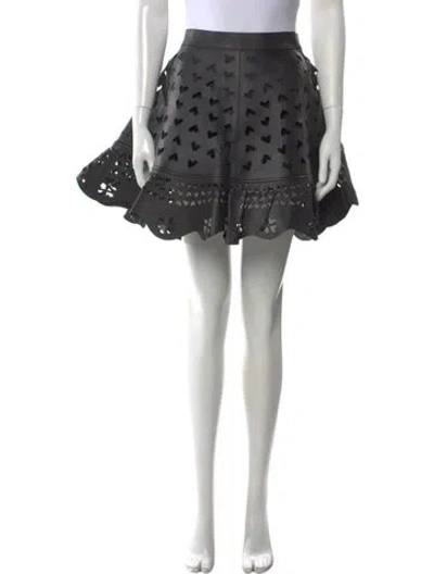Pre-owned Area Leather Mini Skirt W/ Tags In Black