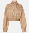 Area Logo Crystal-embellished Track Jacket In Camel
