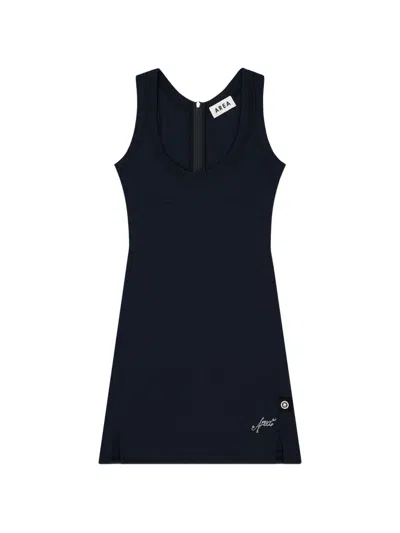 Area Logo-embroidered Mini Dress In Black