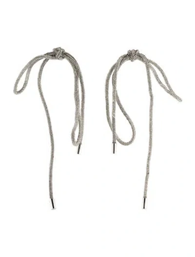 Pre-owned Area Long Crystal Knot Earrings In Multi
