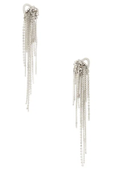 Area Long Messy Chain Earrings In Metallic