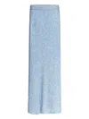 Area Sequin Crochet Maxi Skirt Light Blue In Blue
