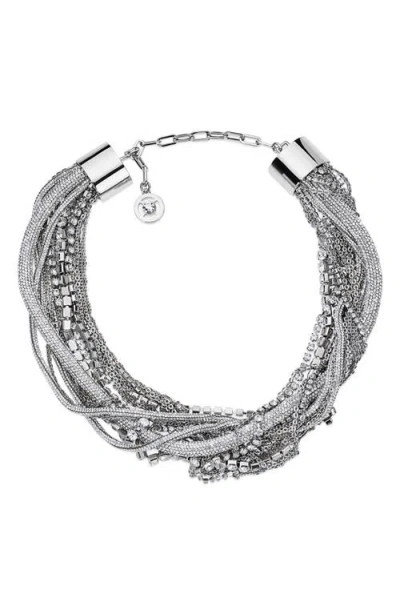 Area Messy Chain Choker Necklace In Silver