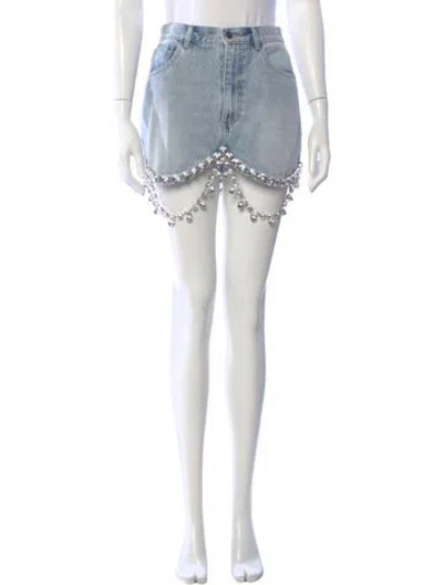 Pre-owned Area Mini Skirt In Blue