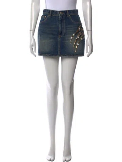 Pre-owned Area Mini Skirt In Blue