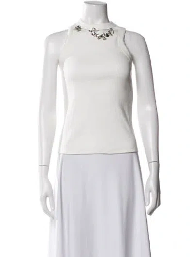 Pre-owned Area Mock Neck Sleeveless Top W/ Tags In Blue